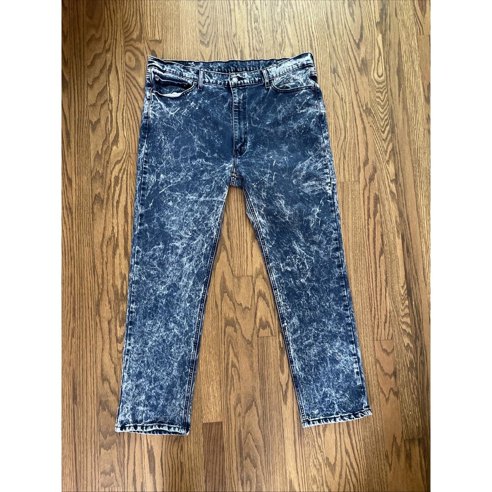 Levi Mens 541 Athletic Taper Denim Jeans Dark Blue Acid Wash 42x32 Levi’s Marble